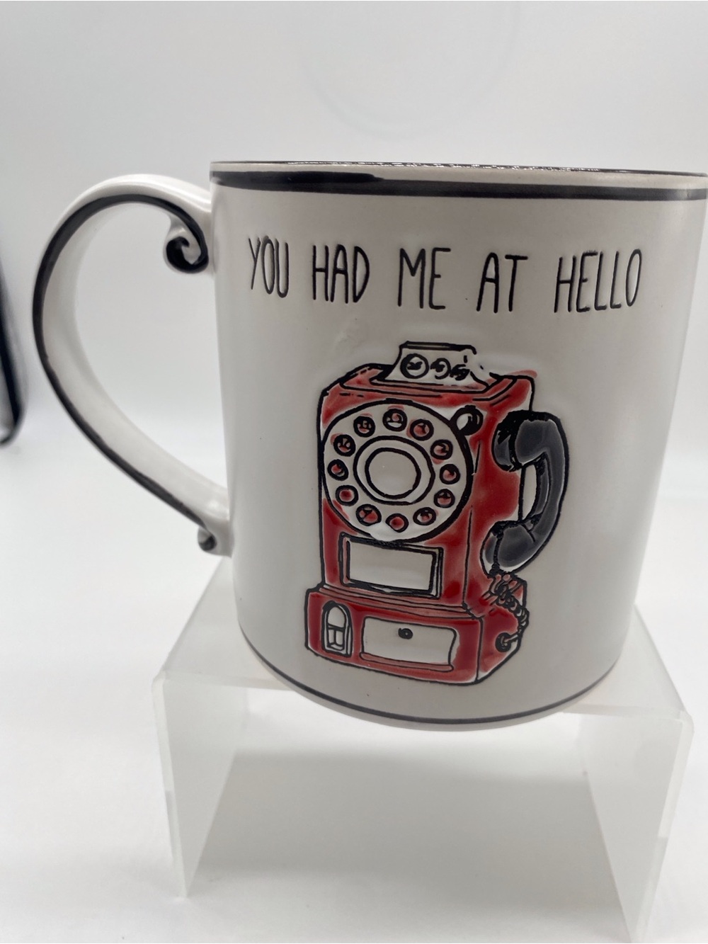 Vintage 2017 Red Telephone Ceramic Coffee Mug - You Had Me At Hello